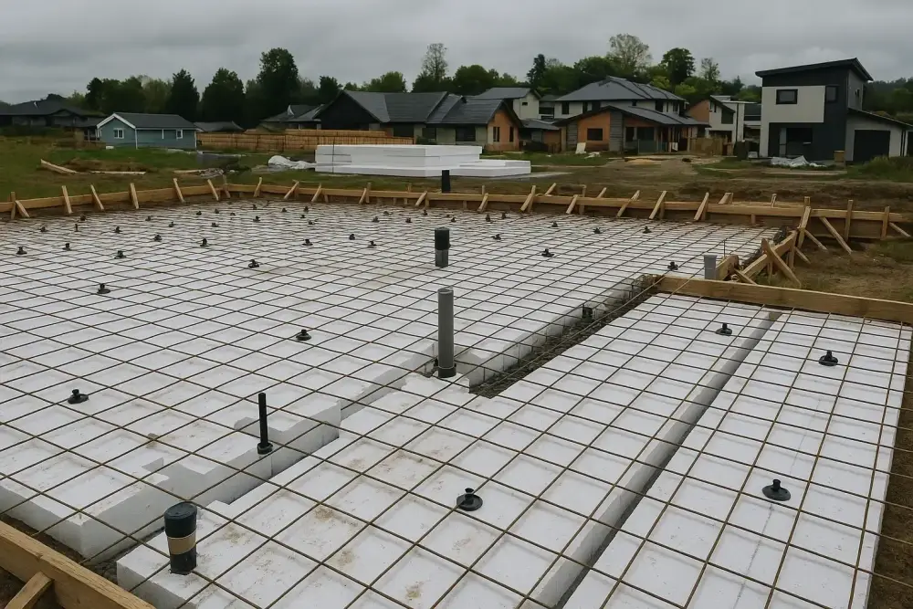 Dreams Built crew boxing a residential foundation