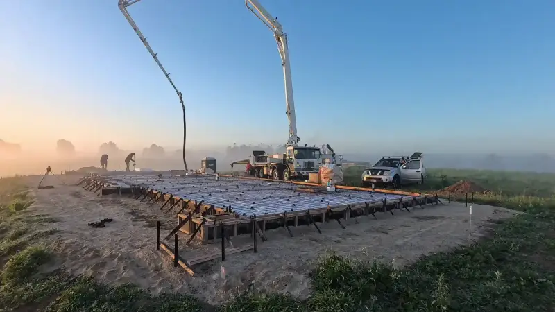 Concrete pour in progress